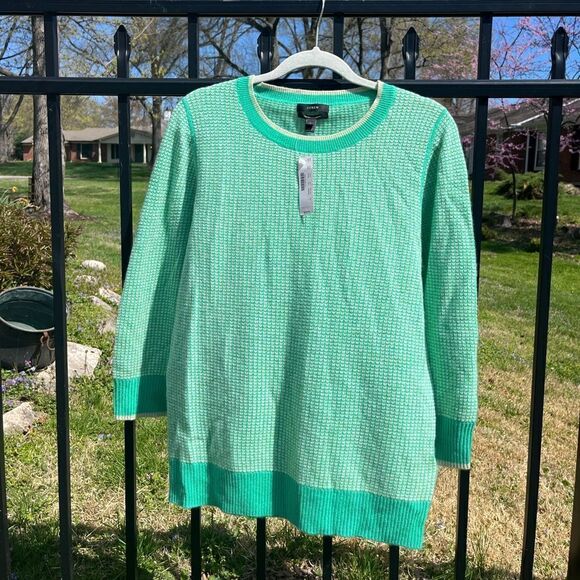 J Crew Waffle Weave Cashmere Sweater NWT - Picture 7 of 9